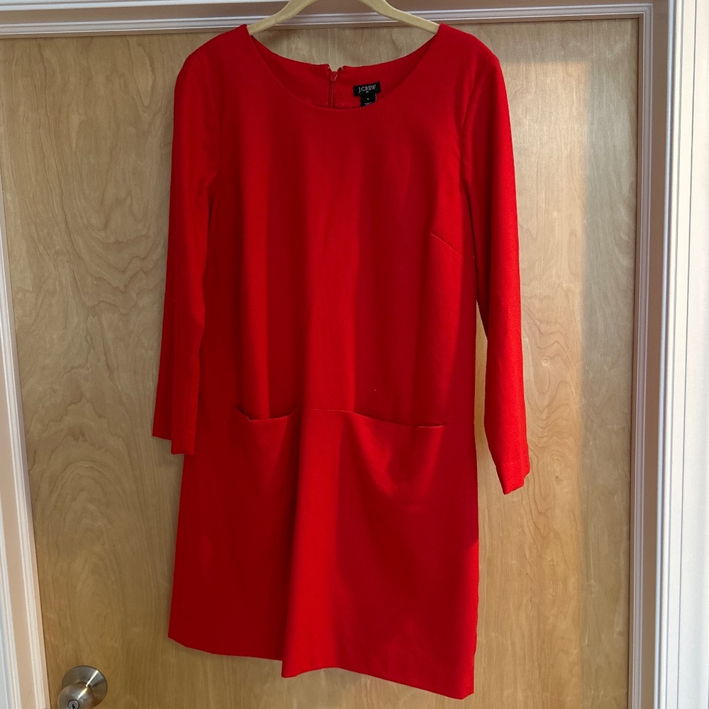 J. Crew Red Shift Dress